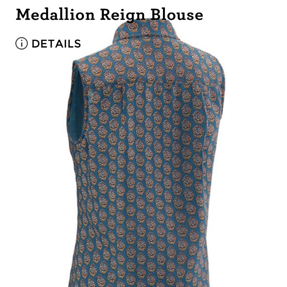 Cabi Blue and Orange Patterned Blouse - Picture 10 of 16